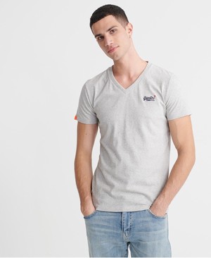 Superdry Organic Cotton Orange Label Vintage V-Neck Férfi Pólók Titán | IJEFO3480